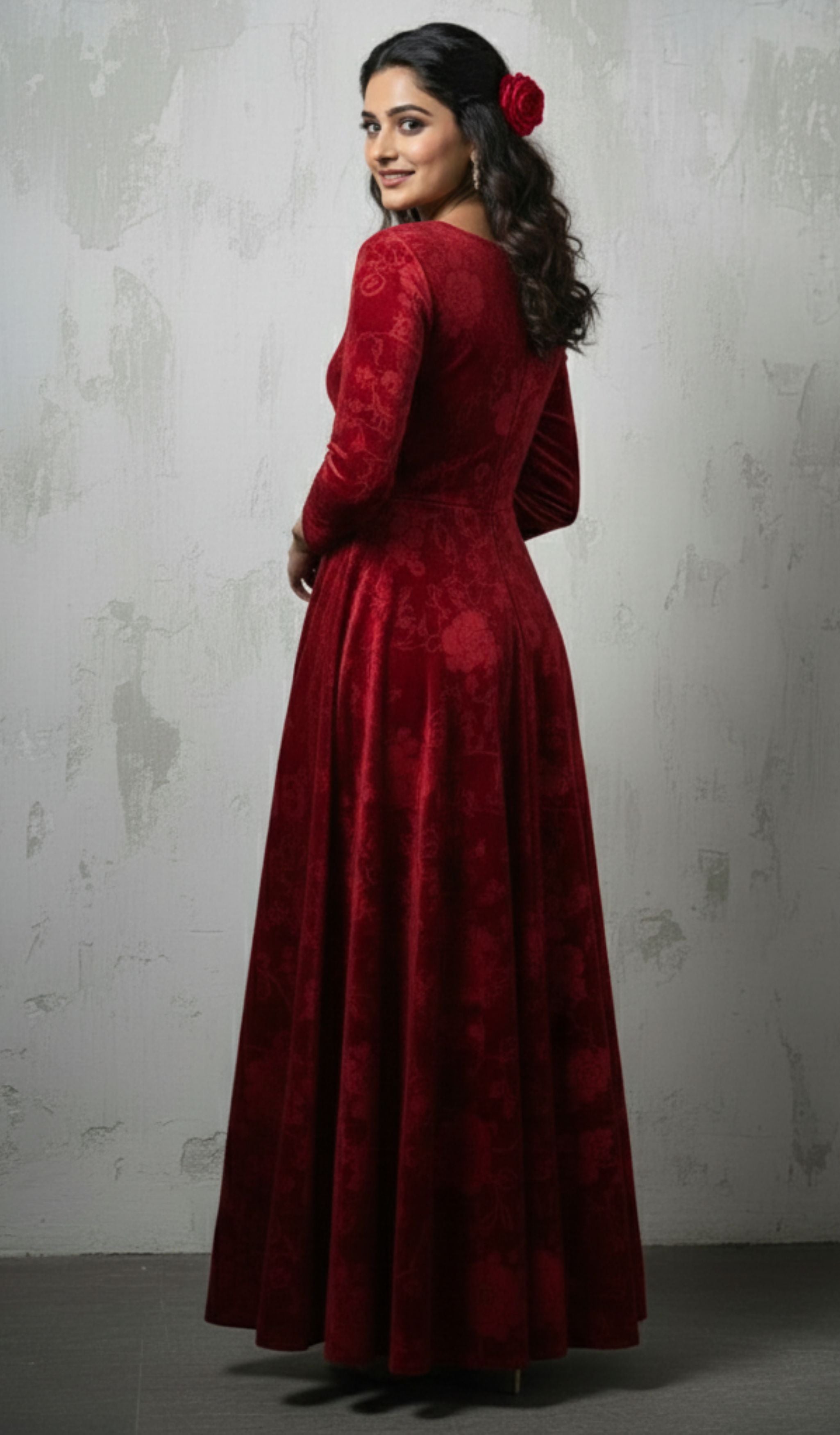 Red Long Dress for Women - Aesthetic Stylish Latest Design