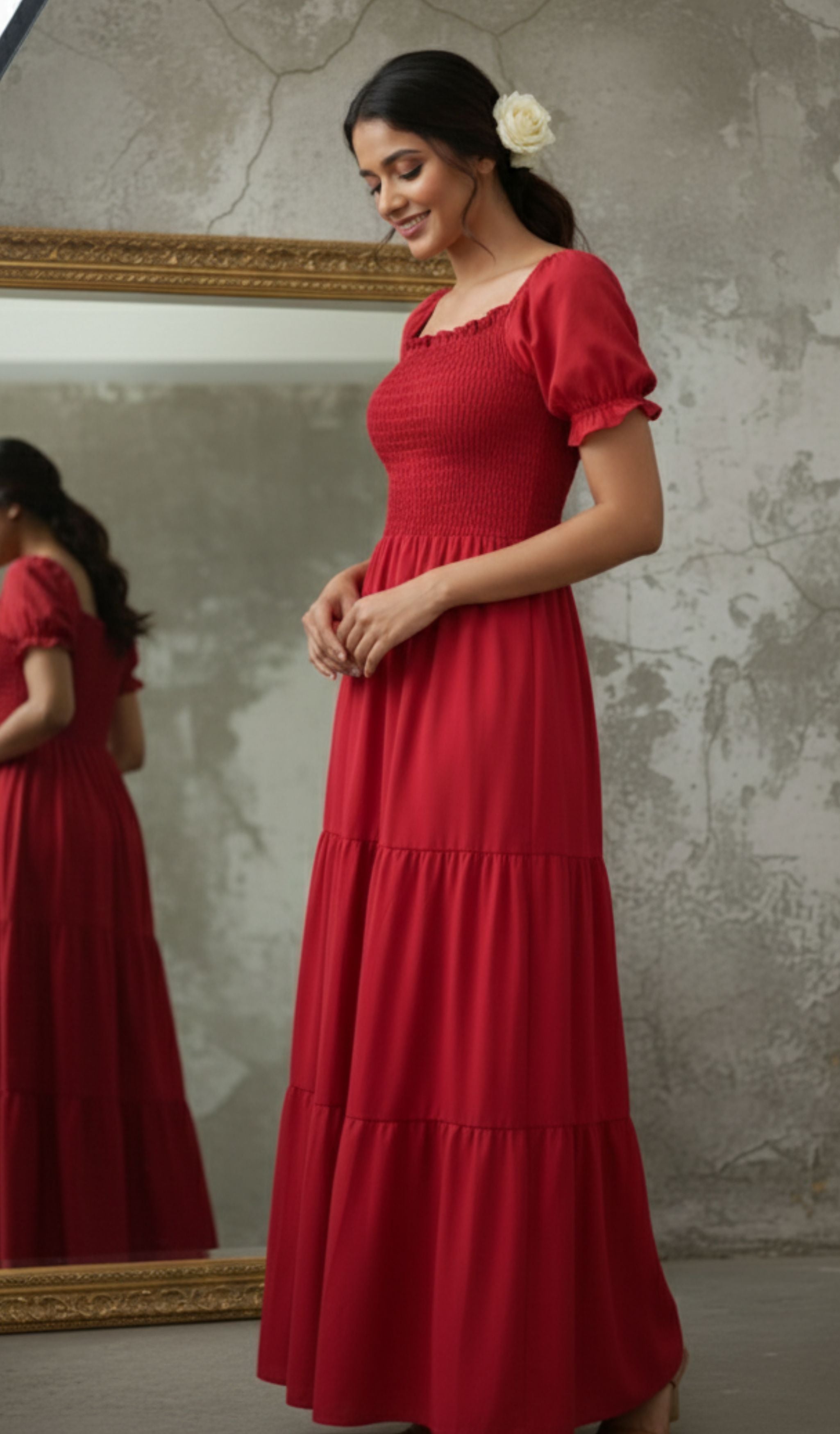 Long Dress for Women - Aesthetic Stylish Latest Design - Red