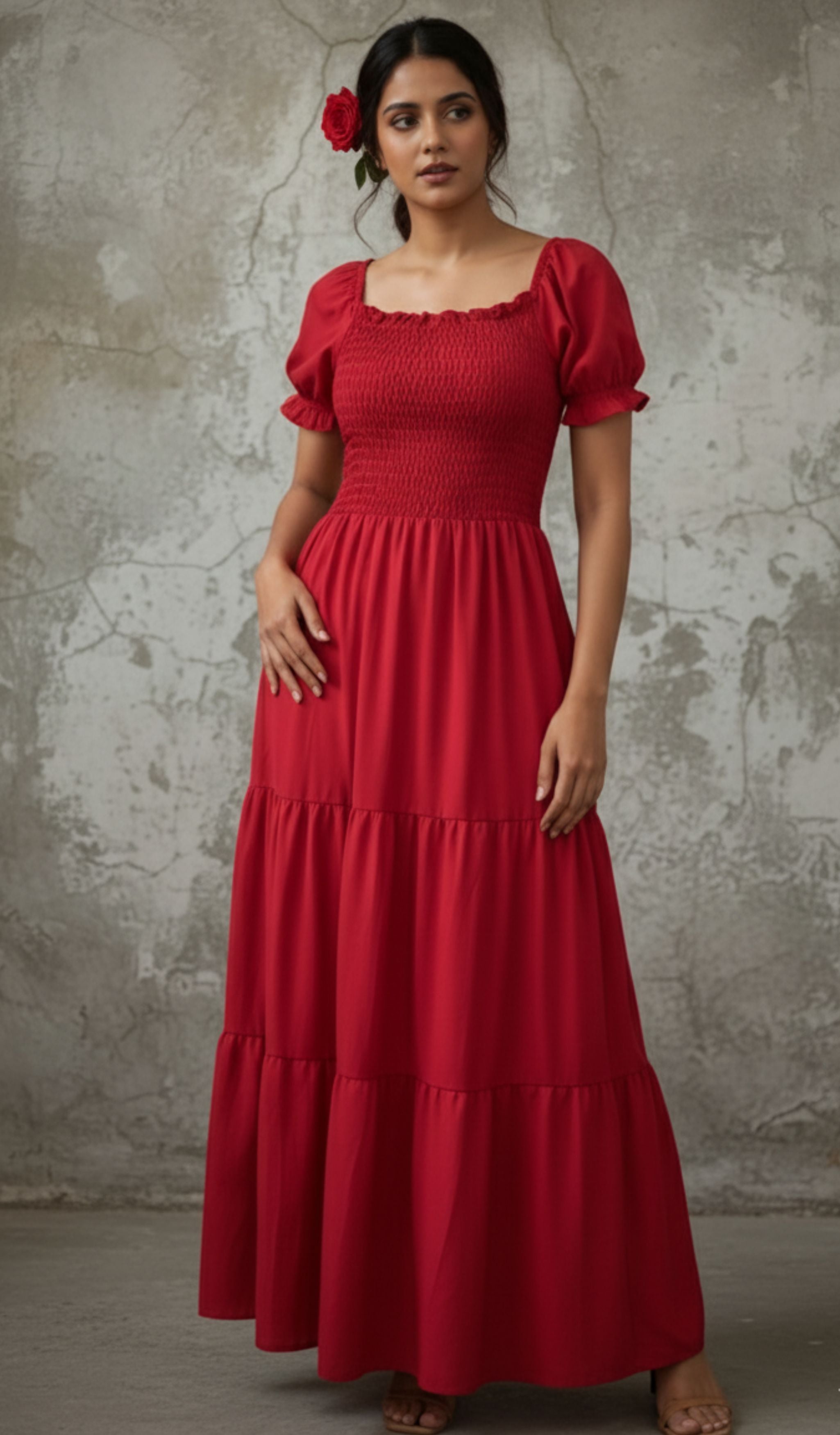 Long Dress for Women - Aesthetic Stylish Latest Design - Red