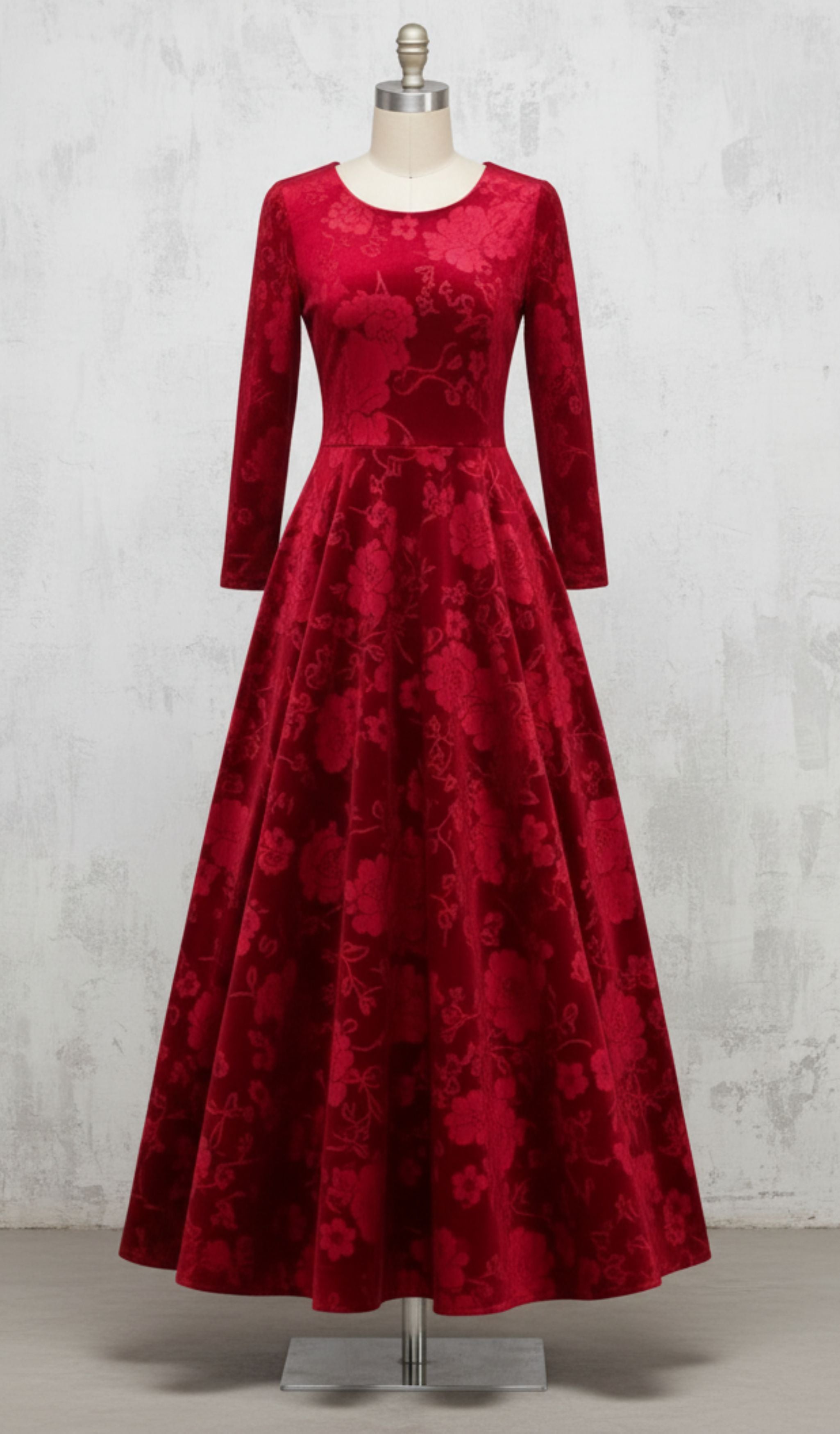 Red Long Dress for Women - Aesthetic Stylish Latest Design